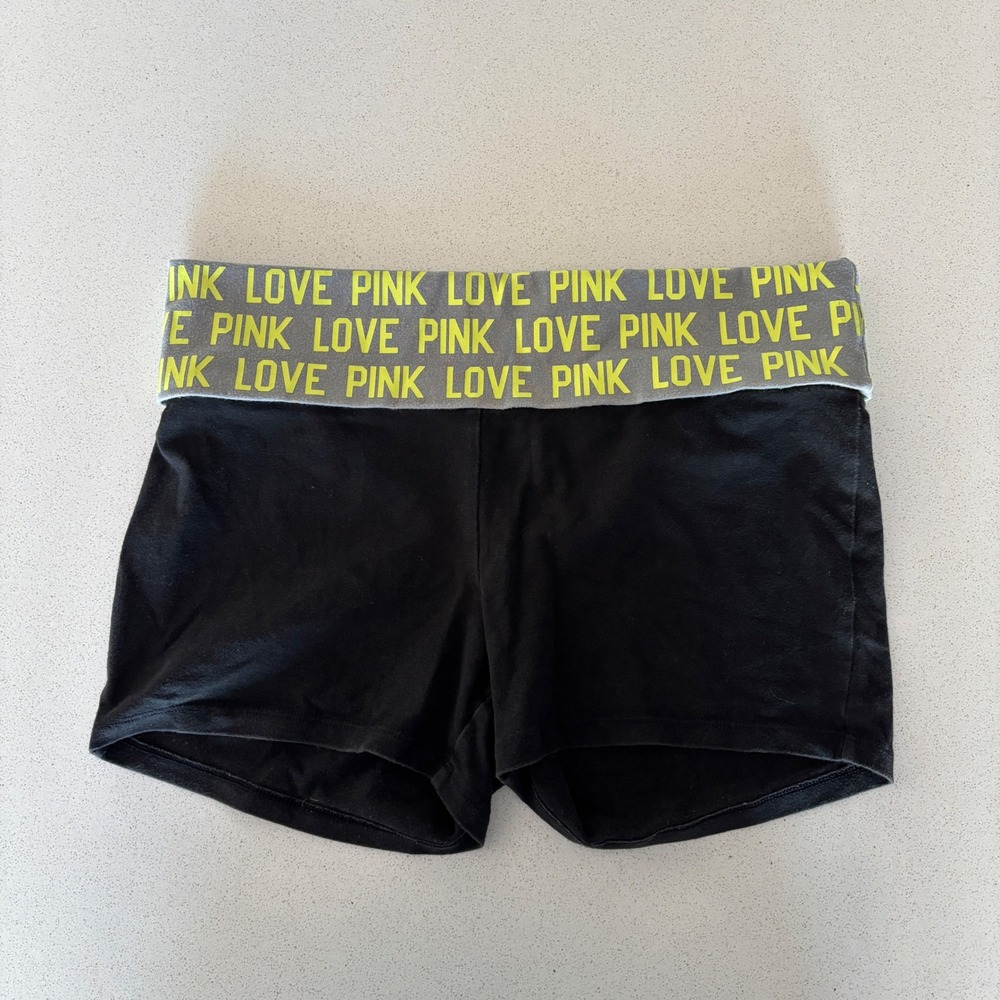 Y2K Victoria's Secret PINK Fold Over Logo Yoga Shorts